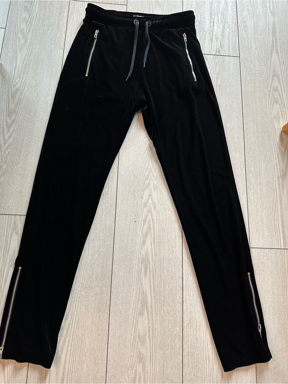 rag & bone women Black Zip-Detail Drawstring Joggers